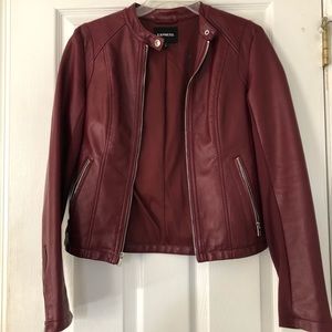 Express Burgundy Leather Jacket
